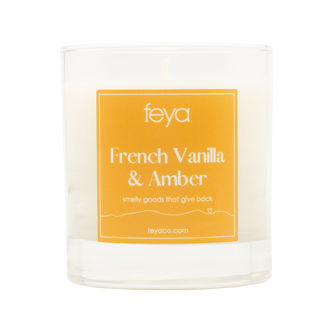 6.5oz French Vanilla & Amber Candle Feya Candles