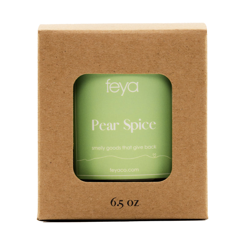 Feya Pear Spice 6.5 oz Candle with box